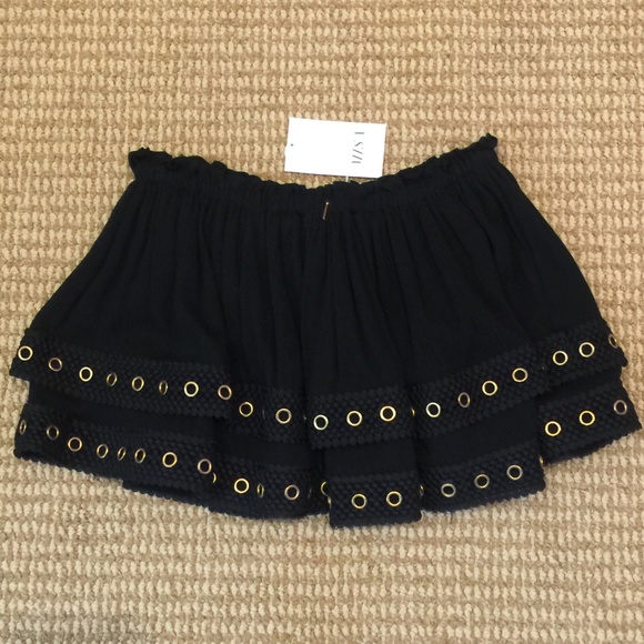 MISA Los Angeles Anla Strapless Crop Top Grommets - Picture 6 of 6